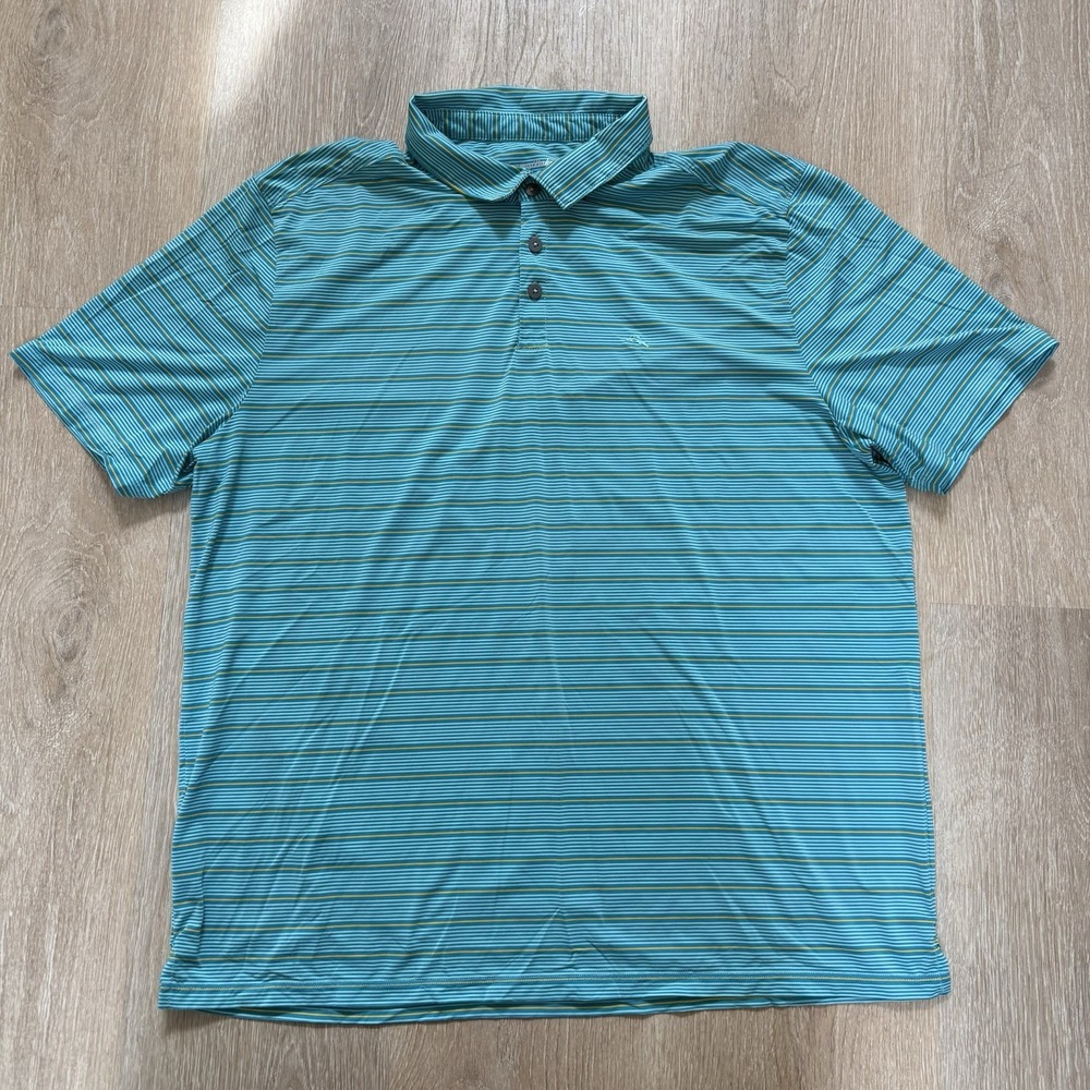 Tommy Bahama Island‎ Zone Polo Shirt Men's 2XL Green Golf Outdoor Supima Logo